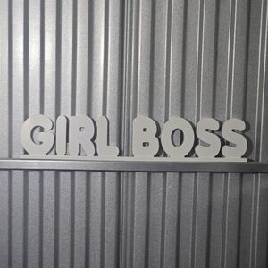 GIRL BOSS White Decorative Wall Decor Motivational Office Sign